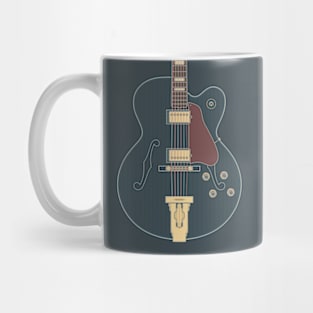 Vintage Single Cut Hollow Body Guitar Mug